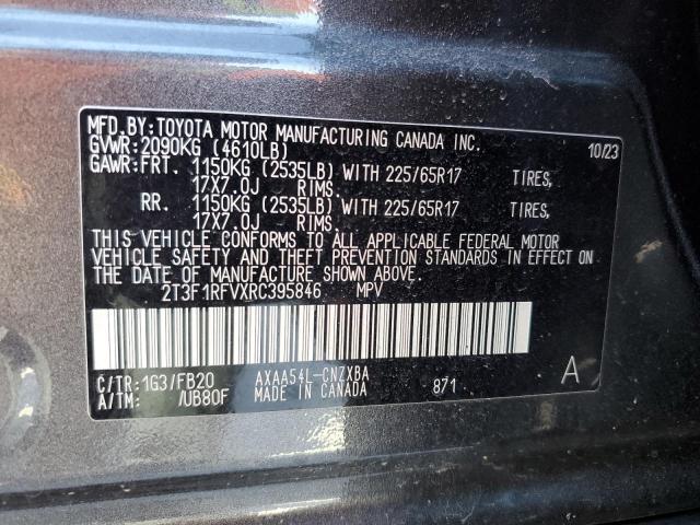 Photo 14 from auction – 2024 TOYOTA RAV4 LE with VIN 2T3F1RFVXRC395846