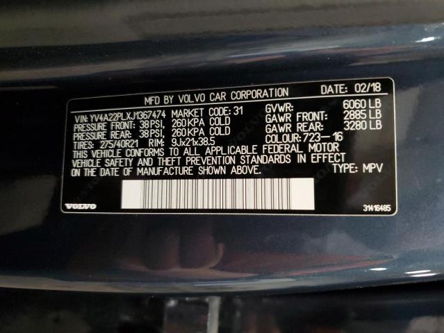 Photo 13 from auction – 2018 VOLVO XC90 T6 with VIN YV4A22PLXJ1367474