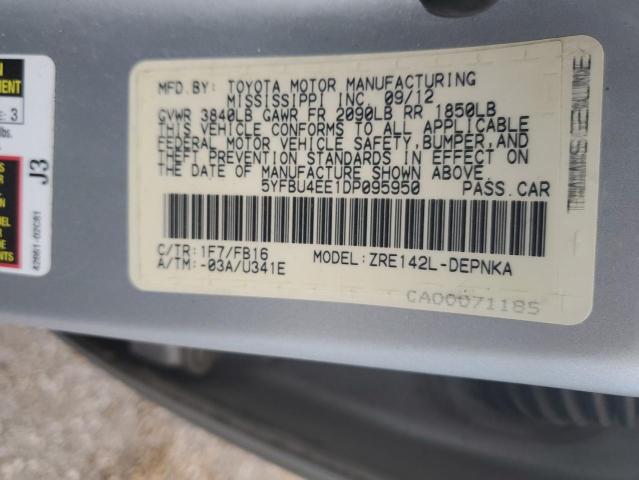 Photo 12 from auction – 2013 TOYOTA COROLLA BA with VIN 5YFBU4EE1DP095950