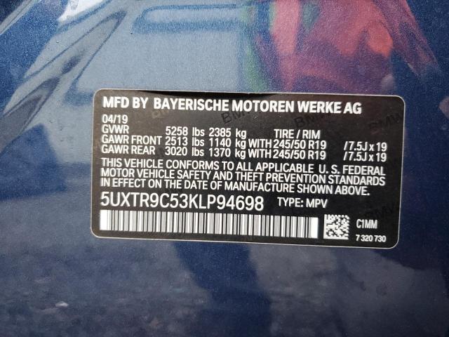 Photo 13 from auction – 2019 BMW X3 XDRIVE3 with VIN 5UXTR9C53KLP94698