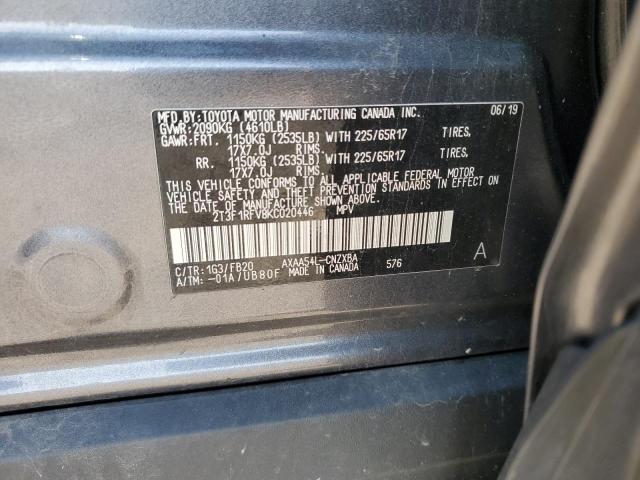 Photo 12 from auction – 2019 TOYOTA RAV4 LE with VIN 2T3F1RFV8KC020446
