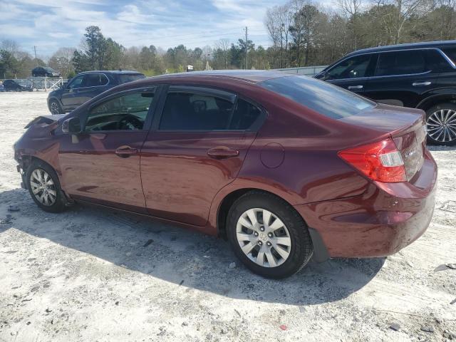 Photo 2 from auction – 2012 HONDA CIVIC LX with VIN 19XFB2F53CE110362