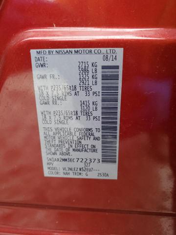 Photo 13 from auction – 2014 NISSAN PATHFINDER with VIN 5N1AR2MM3EC722373