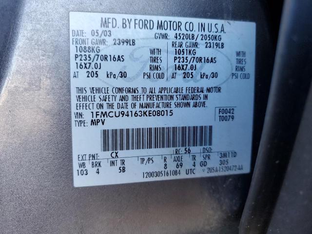 Zdjęcie 13 z aukcji – 2003 FORD ESCAPE LIM z VIN 1FMCU94163KE08015