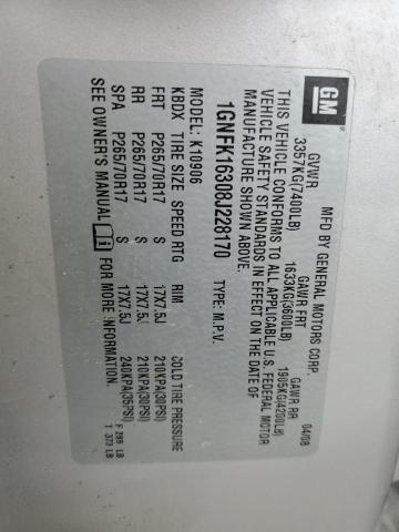 Photo 14 from auction – 2008 CHEVROLET SUBURBAN K with VIN 1GNFK16308J228170
