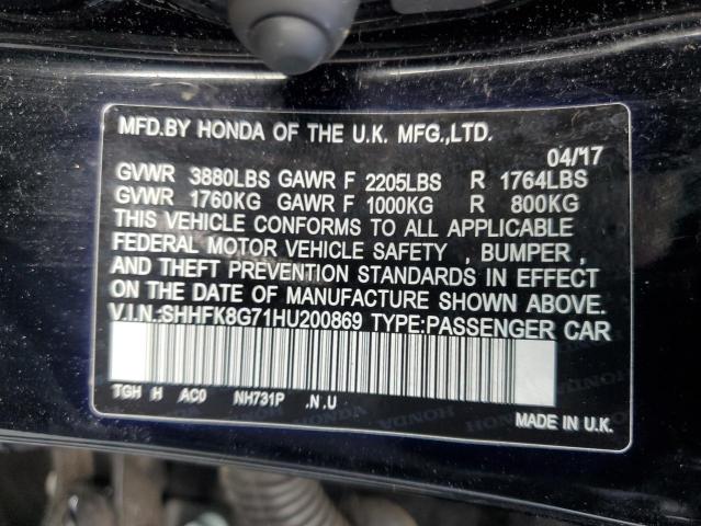 Photo 12 from auction – 2017 HONDA CIVIC TYPE with VIN SHHFK8G71HU200869