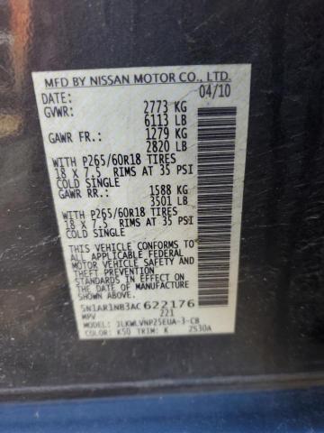 Photo 12 from auction – 2010 NISSAN PATHFINDER with VIN 5N1AR1NB3AC622176