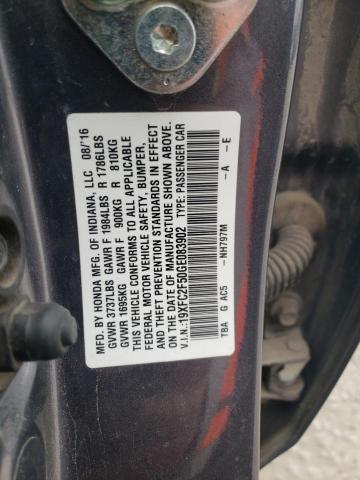 Photo 12 from auction – 2016 HONDA CIVIC LX with VIN 19XFC2F50GE083902