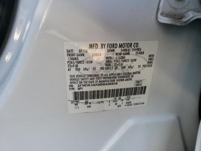 Photo 14 from auction – 2011 FORD EDGE SPORT with VIN 2FMDK3AK8BBA06834