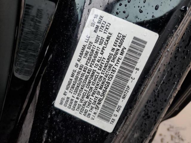 Photo 13 from auction – 2016 HONDA ODYSSEY EX with VIN 5FNRL5H64GB153187