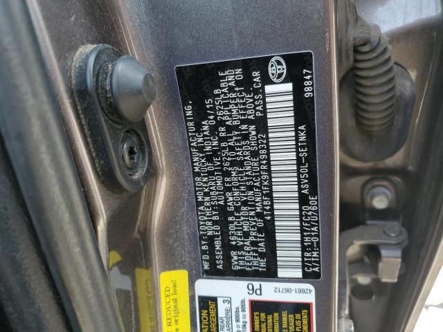 Photo 12 from auction – 2015 TOYOTA CAMRY LE with VIN 4T4BF1FK9FR498322