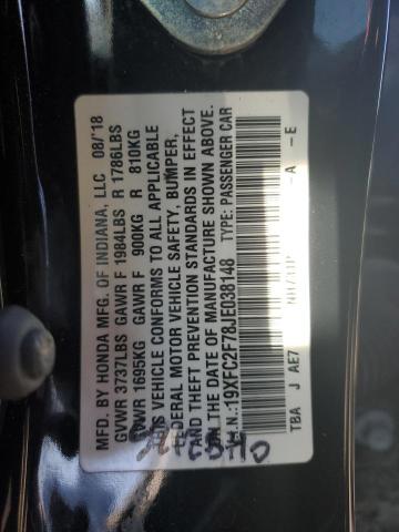 Photo 13 from auction – 2018 HONDA CIVIC EX with VIN 19XFC2F78JE038148