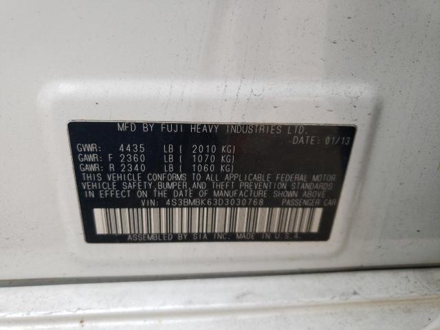 Photo 12 from auction – 2013 SUBARU LEGACY 2.5 with VIN 4S3BMBK63D3030768