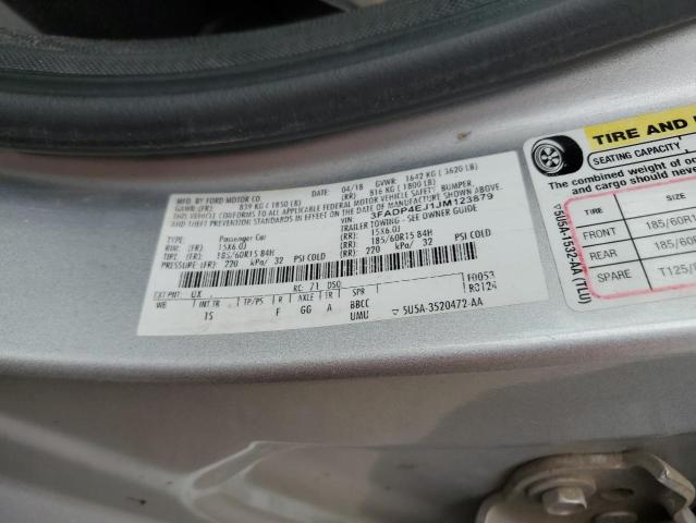Photo 12 from auction – 2018 FORD FIESTA SE with VIN 3FADP4EJ1JM123879