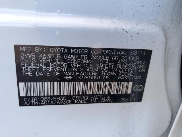 Photo 12 from auction – 2015 LEXUS IS 250 with VIN JTHBF1D27F5051305