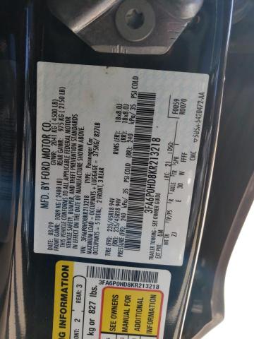 Photo 12 from auction – 2019 FORD FUSION SE with VIN 3FA6P0HD8KR213218