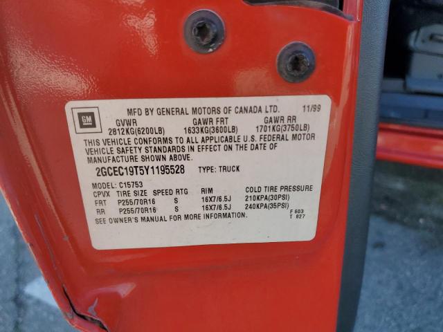 Photo 12 from auction – 2000 CHEVROLET SILVERADO with VIN 2GCEC19T5Y1195528