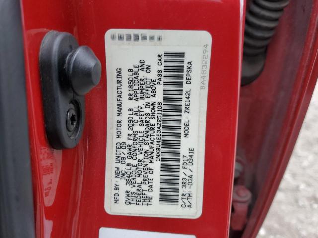 Photo 13 from auction – 2010 TOYOTA COROLLA BA with VIN 1NXBU4EE3AZ251108