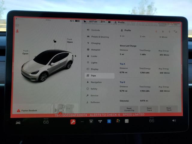 Photo 9 from auction – 2022 TESLA MODEL Y with VIN 7SAYGDEE8NF320074