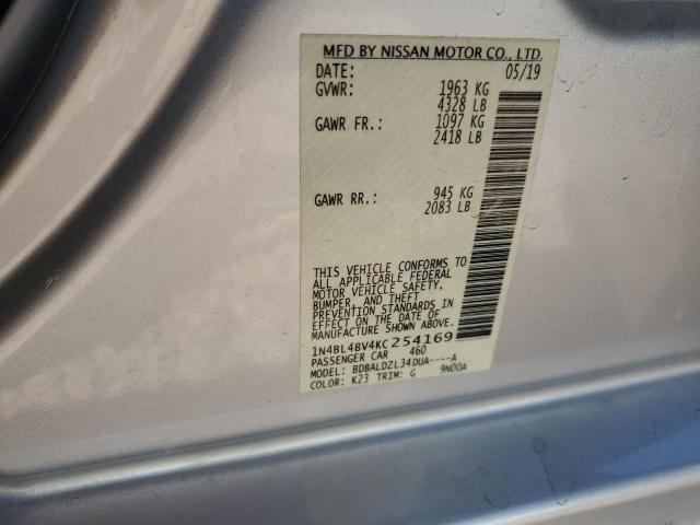 Photo 12 from auction – 2019 NISSAN ALTIMA S with VIN 1N4BL4BV4KC254169