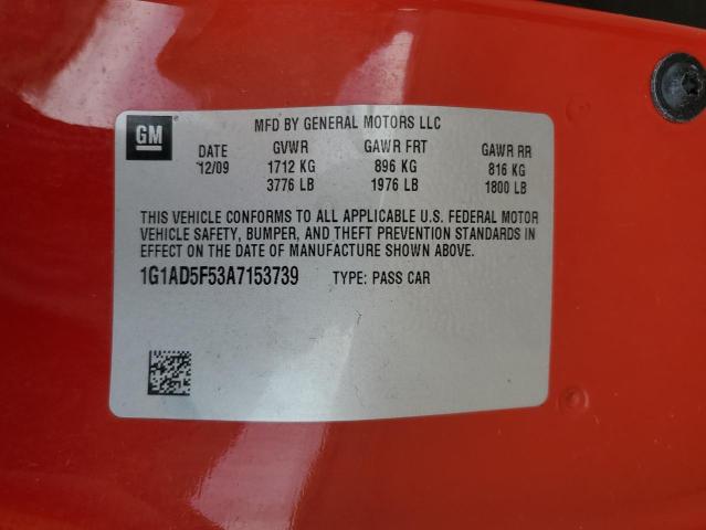 Photo 12 from auction – 2010 CHEVROLET COBALT 1LT with VIN 1G1AD5F53A7153739