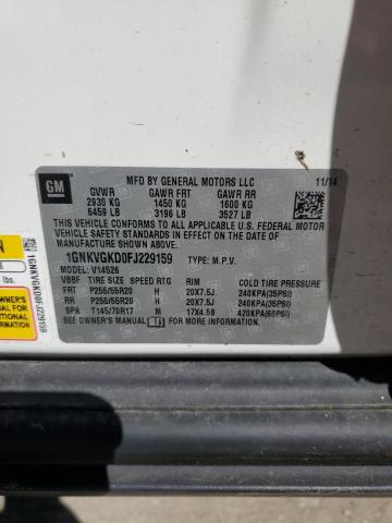 Photo 14 from auction – 2015 CHEVROLET TRAVERSE L with VIN 1GNKVGKD0FJ229159