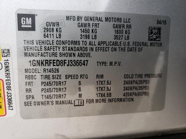 Photo 14 from auction – 2015 CHEVROLET TRAVERSE L with VIN 1GNKRFED8FJ336647