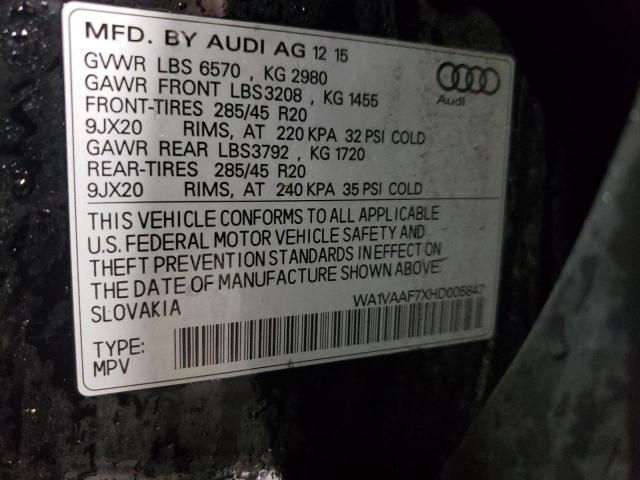 Photo 14 from auction – 2017 AUDI Q7 PRESTIG with VIN WA1VAAF7XHD005847