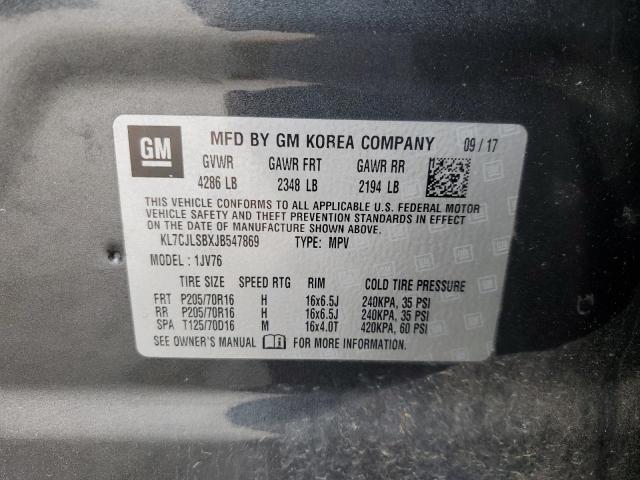 Photo 12 from auction – 2018 CHEVROLET TRAX 1LT with VIN KL7CJLSBXJB547869