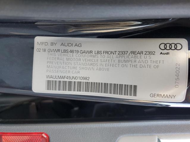 Photo 12 from auction – 2018 AUDI A4 with VIN WAULMAF49JN010982