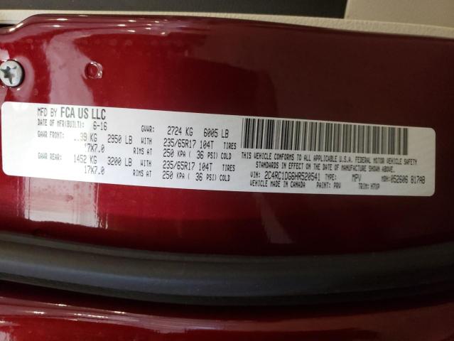 Photo 13 from auction – 2017 CHRYSLER PACIFICA T with VIN 2C4RC1DG6HR520541