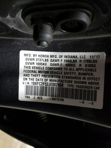 Photo 12 from auction – 2018 HONDA CIVIC LX with VIN 19XFC2F52JE002888