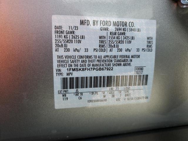 Photo 14 from auction – 2023 FORD EXPLORER L with VIN 1FMSK8FH7PGB67922