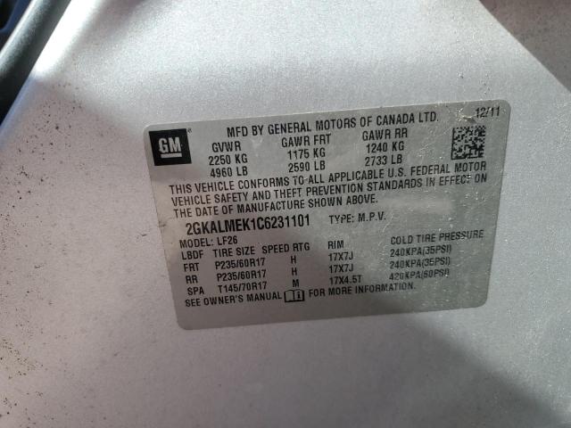 Photo 14 from auction – 2012 GMC TERRAIN SL with VIN 2GKALMEK1C6231101
