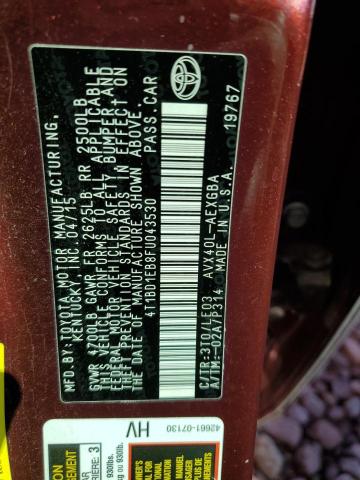 Photo 12 from auction – 2015 TOYOTA AVALON HYB with VIN 4T1BD1EB8FU043530