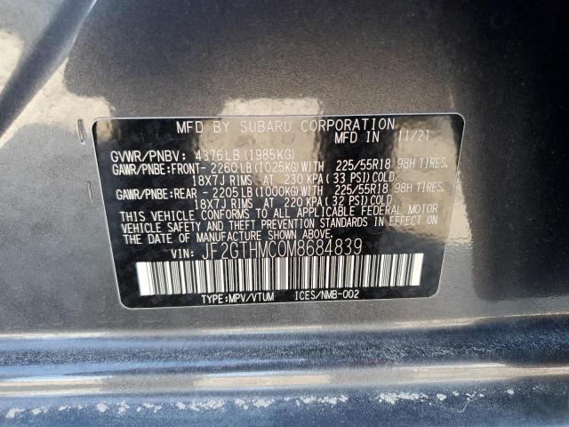 Photo 14 from auction – 2021 SUBARU CROSSTREK with VIN JF2GTHMC0M8684839