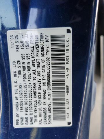 Photo 12 from auction – 2004 HONDA CR-V LX with VIN SHSRD68504U202092