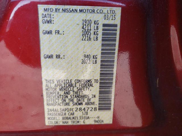 Foto 12 de la subasta – 2015 NISSAN ALTIMA 2.5 con VIN 1N4AL3AP1FC284728