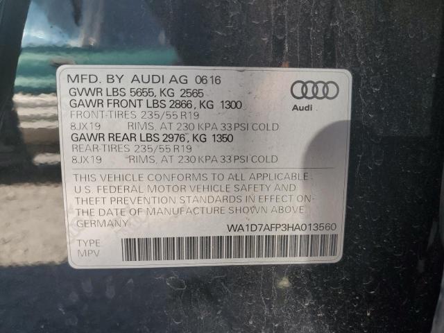 Photo 14 from auction – 2017 AUDI Q5 PREMIUM with VIN WA1D7AFP3HA013560