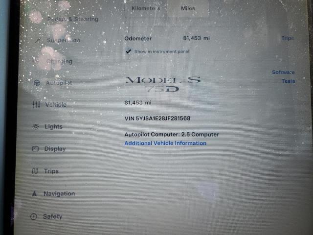 Photo 9 from auction – 2018 TESLA MODEL S with VIN 5YJSA1E28JF281568