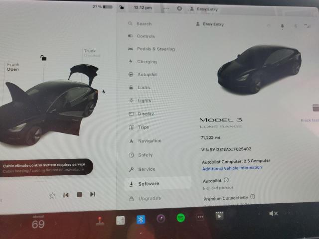 Photo 9 from auction – 2018 TESLA MODEL 3 with VIN 5YJ3E1EAXJF025402