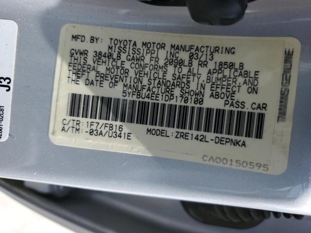 Photo 13 from auction – 2013 TOYOTA COROLLA BA with VIN 5YFBU4EE1DP170100