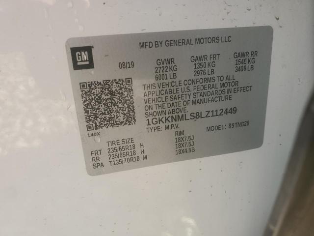 Photo 13 from auction – 2020 GMC ACADIA SLT with VIN 1GKKNMLS8LZ112449
