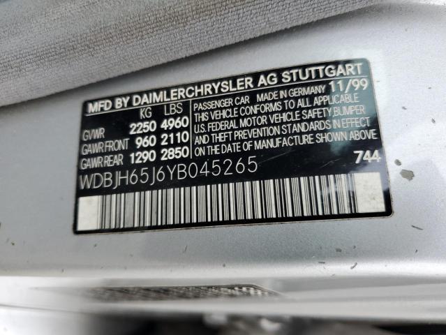 Photo 12 from auction – 2000 MERCEDES-BENZ E 320 with VIN WDBJH65J6YB045265