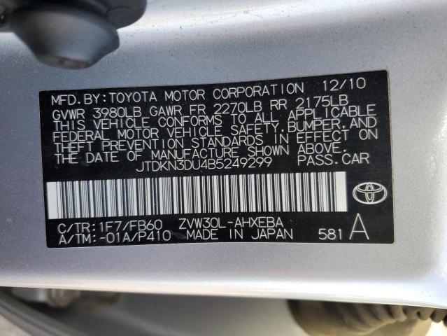 Photo 12 from auction – 2011 TOYOTA PRIUS with VIN JTDKN3DU4B5249299