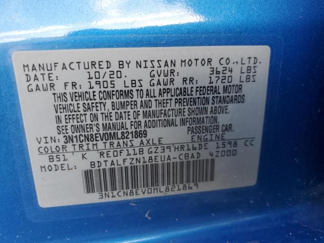 Photo 12 from auction – 2021 NISSAN VERSA SV with VIN 3N1CN8EV0ML821869