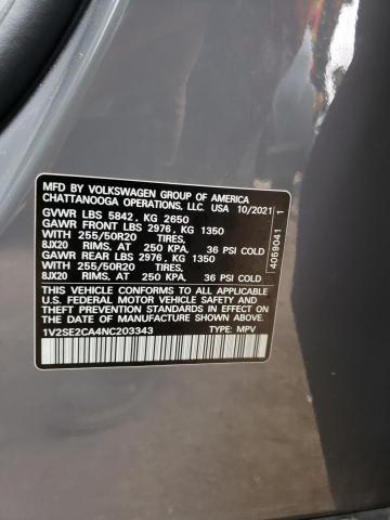 Photo 14 from auction – 2022 VOLKSWAGEN ATLAS CROS with VIN 1V2SE2CA4NC203343