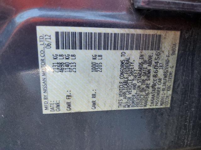 Photo 12 from auction – 2012 NISSAN MAXIMA S with VIN 1N4AA5AP8CC860456