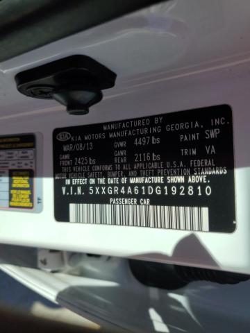 Photo 12 from auction – 2013 KIA OPTIMA SX with VIN 5XXGR4A61DG192810