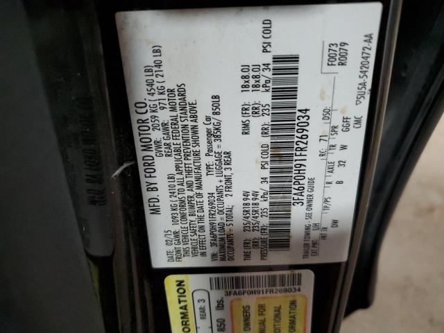Photo 12 from auction – 2015 FORD FUSION SE with VIN 3FA6P0H91FR269034